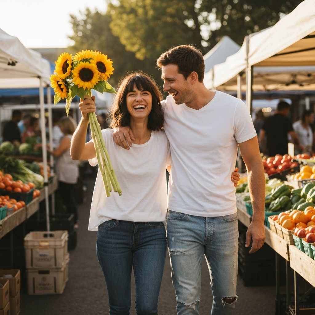 Happy couple enjoying a date experience